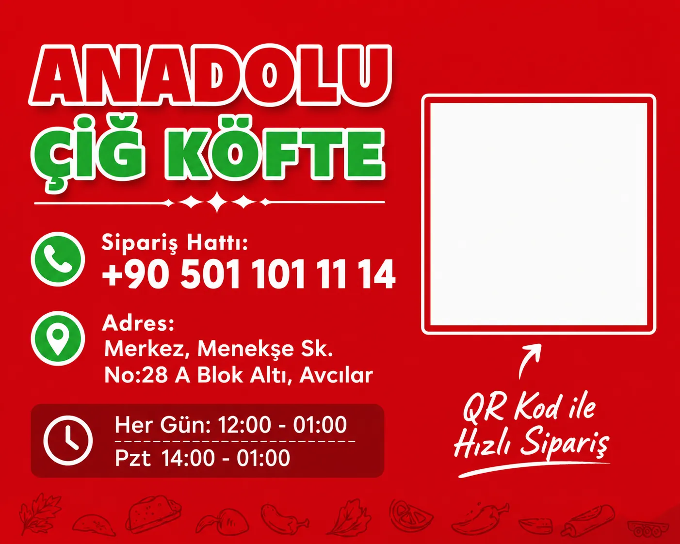 Anadolu Çiğ Köfte buzdolabı magneti örneği